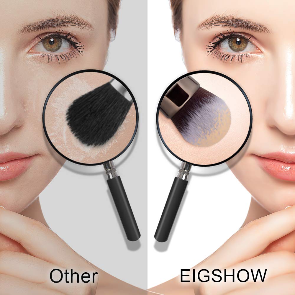 Professional Makeup Brush Set, Eigshow Makeup Brushes Perfect for Foundation Face Powder Blending Blush Bronzer Eyeliner Eye Shadow Brows with Case, Best Gift for Women, Travel Kit(PRO 18pcs Coffee)