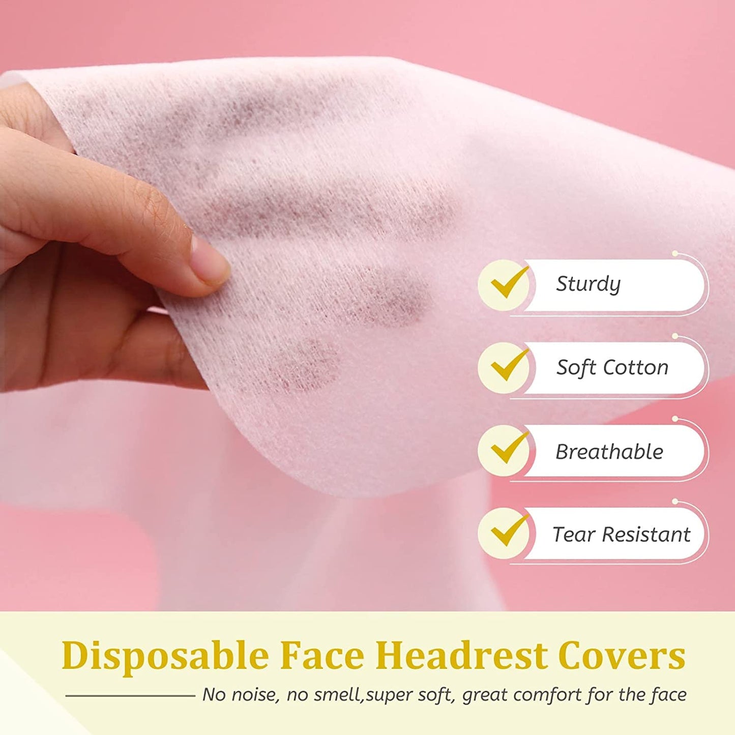 Rngwaper 500 count Disposable Face Cradle Covers Non-Sticking Disposable Massage Headrest Covers Ultra Soft Medical-Grade SPA Face Rest Covers Headrest Covers for Massage Table Chairs 14.2" x 10.6" (500Pcs)