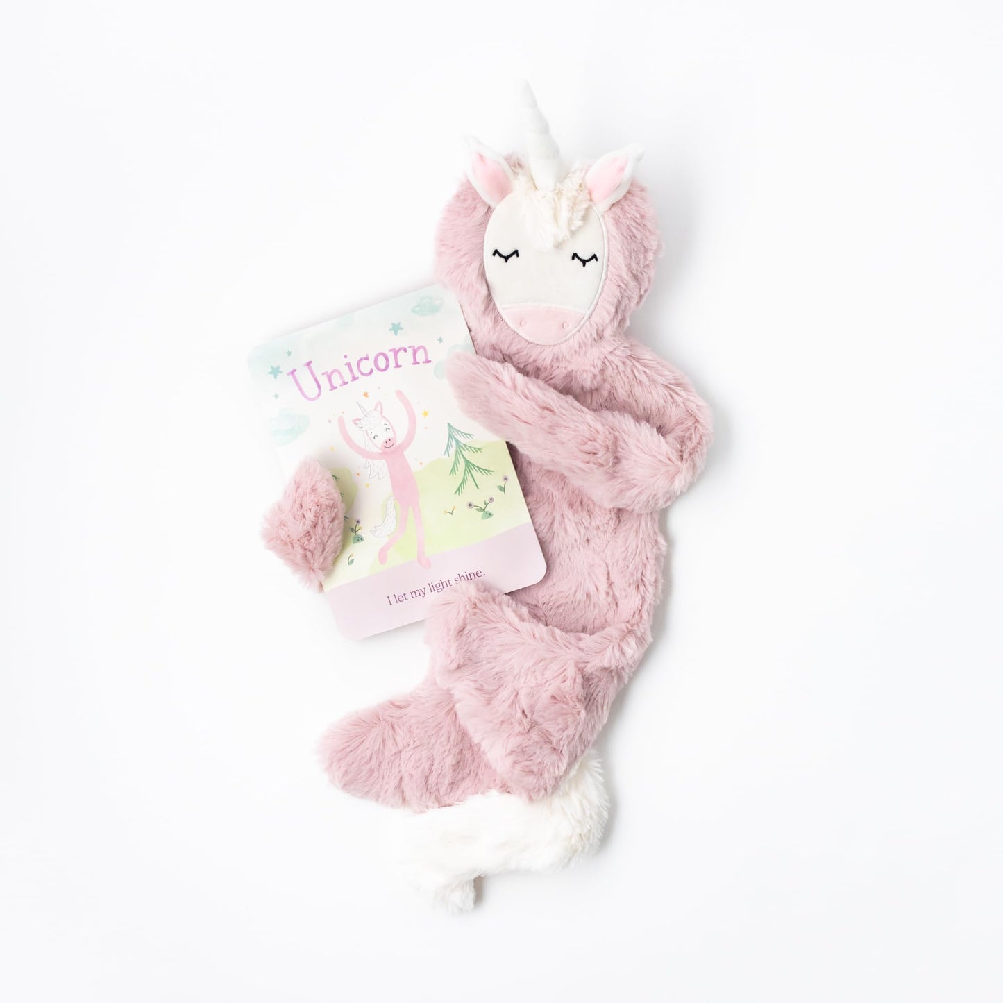 Slumberkins Unicorn Snuggler & Affirmation Card Bundle | Promotes Authenticity, Confidence & Healthy Fiendships | Social Emotional Tools for Ages 0+ (Unicorn Snuggler Plush + Affirmation Card)