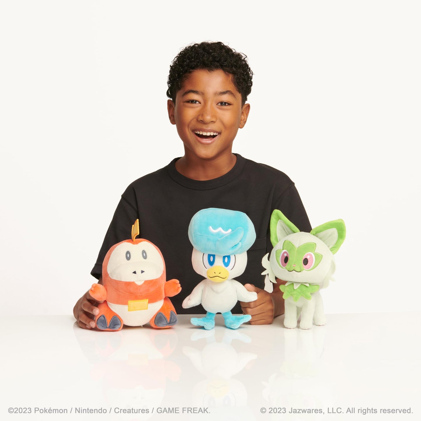 Pokémon Paldea First Partner Plush 3 Pack - 8-Inch Pokemon Plush of Fuecoco, Quaxly, and Sprigatito