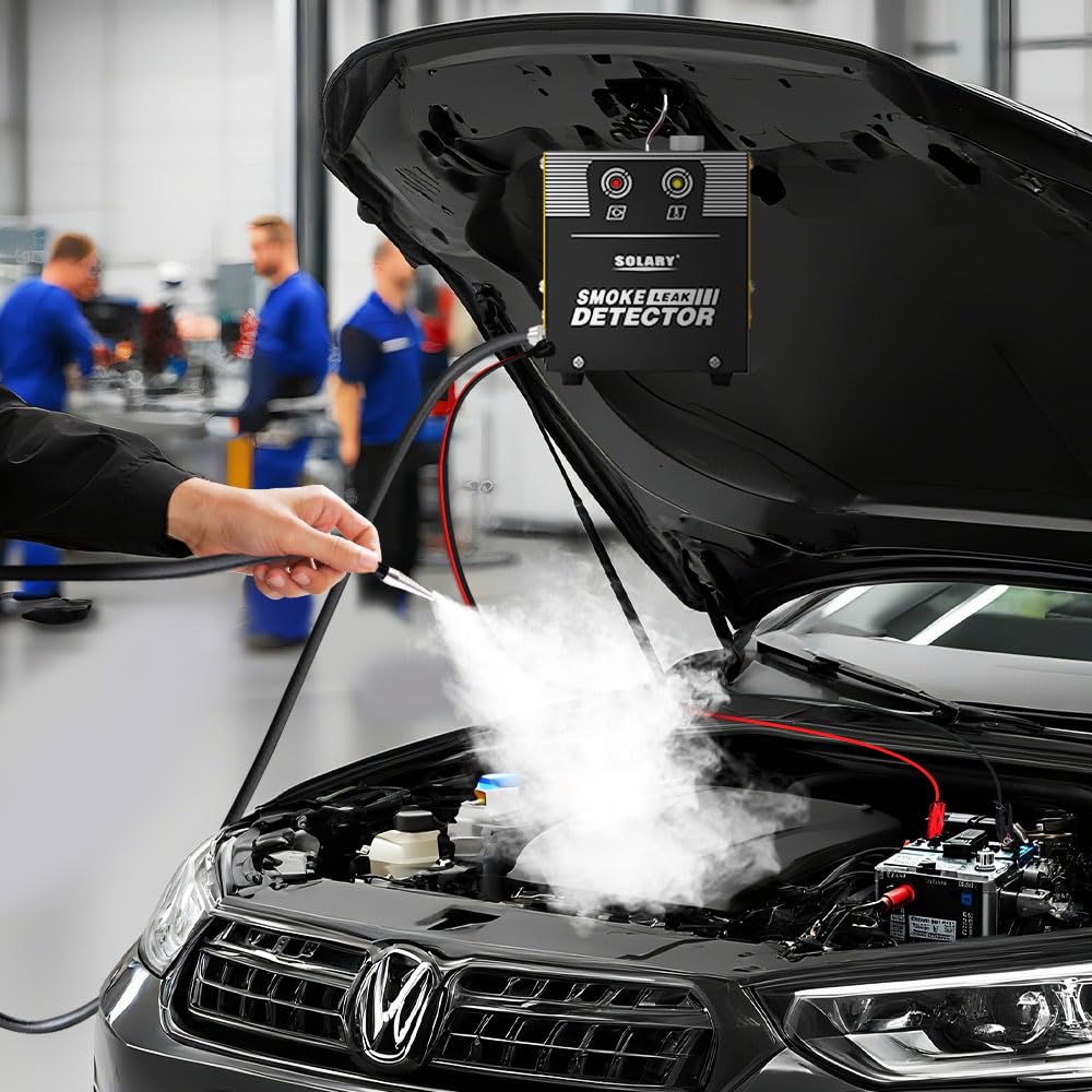 Solary Smoke Machine Automotive Tool - Fuel Leak Detectors Tester | Built-in Air Compressor Motor