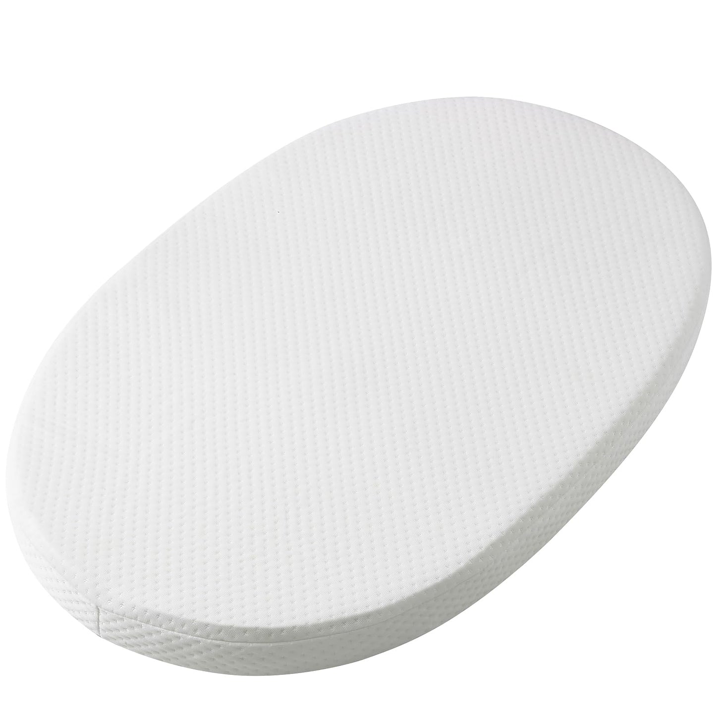 Mecc ecoh Baby Bassinet Mattress, 100% Breathable Cover, Water-Resistant Lining, Oval 29"x17"x2" Fits for 4moms MamaRoo Bassinet