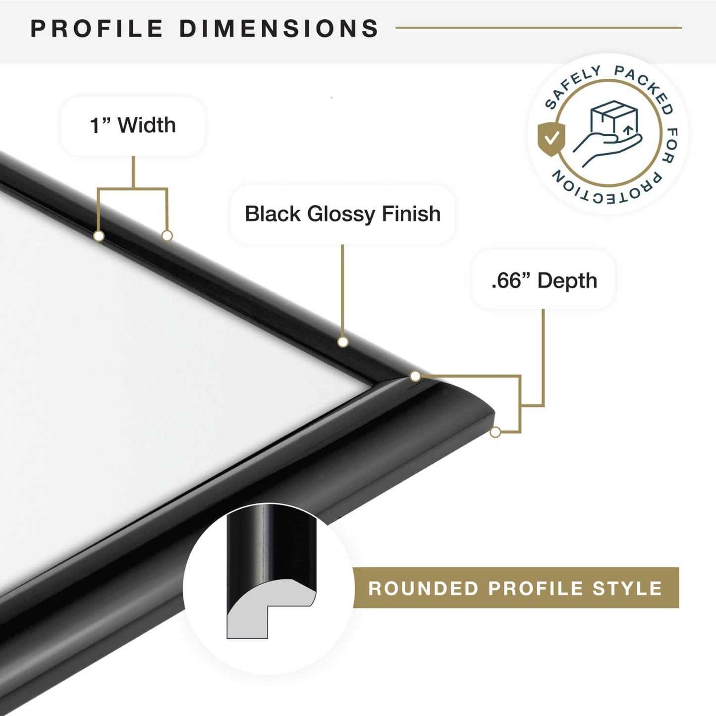 MCS Trendsetter 13.5x40 Poster Frame Black High-Gloss, Vertical & Horizontal Wall Hanging Large Picture Frame for Photos, Posters & Art Prints (1-Pack)