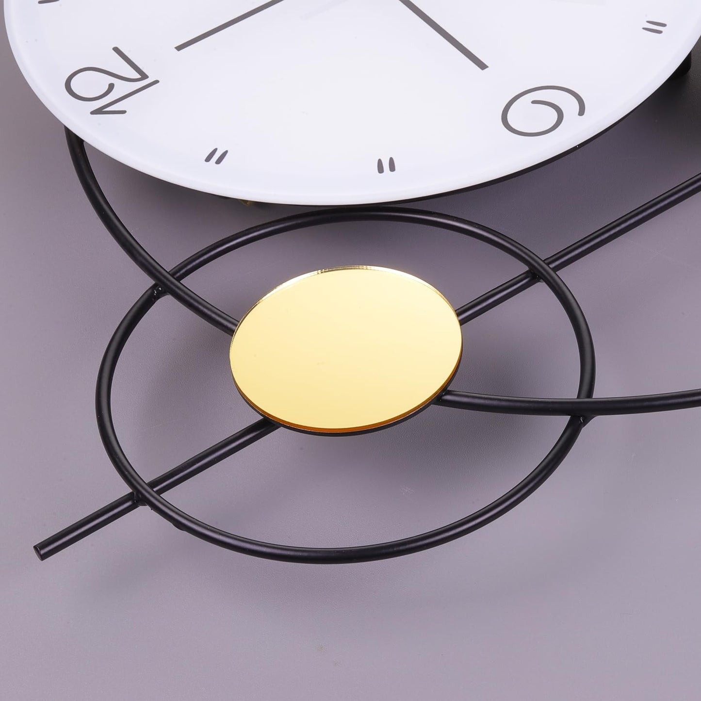JUJUDA Large Modern Wall Clock for Living Room Decor 24 Inch Big Decorative Black Metal Wall Clock with Pendulum for Home Bedroom Kitchen Office Battery Operated Non Ticking Decoration Clocks Wall