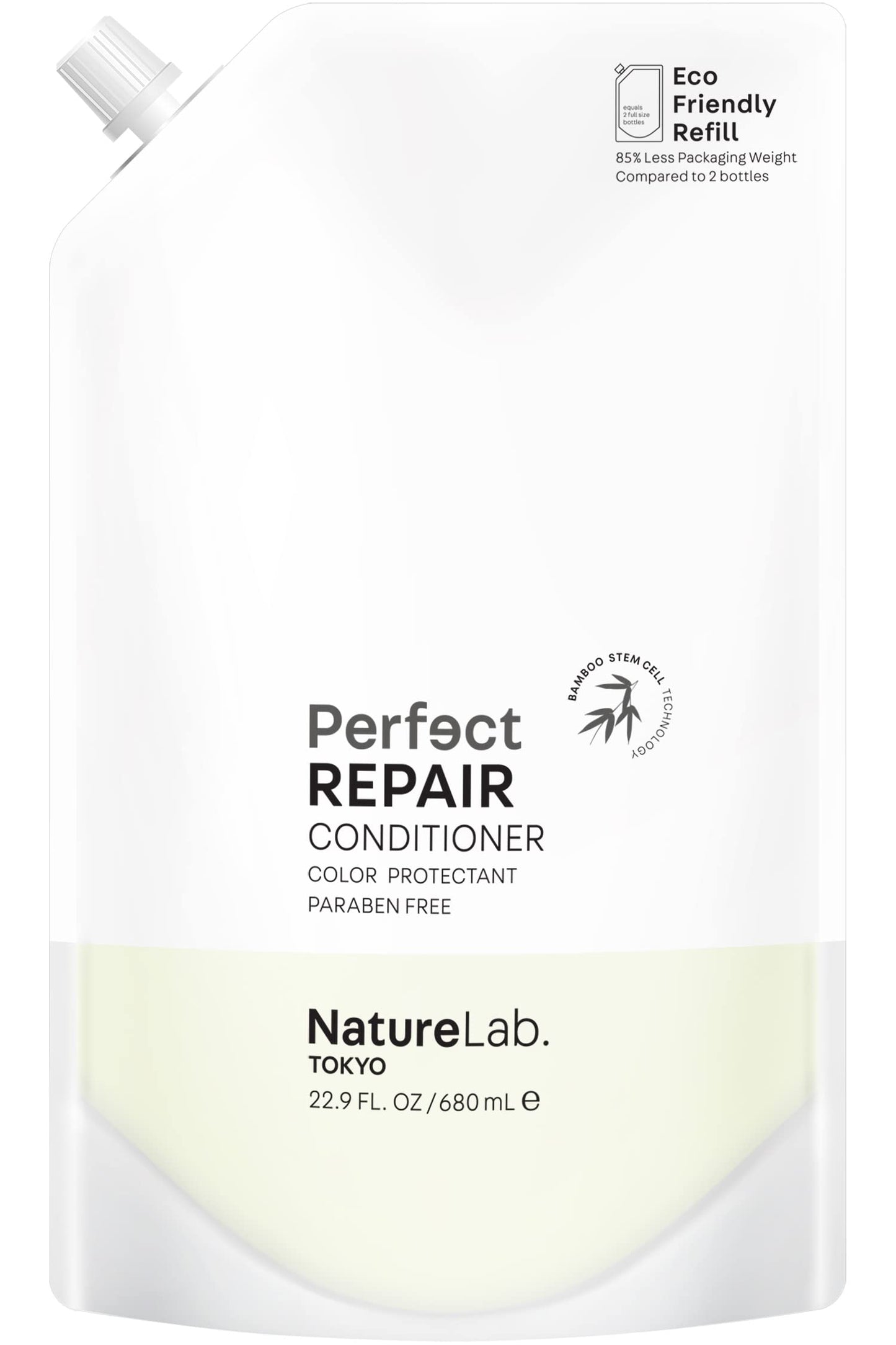 NATURELAB. TOKYO Perfect Repair Conditioner: Eco-Friendly Refill Pouch: Moisturizing Conditioner to Replenish and Restore Damaged, Color Treated Hair and Strengthen New Hair I 22.9 FL OZ / 680ml