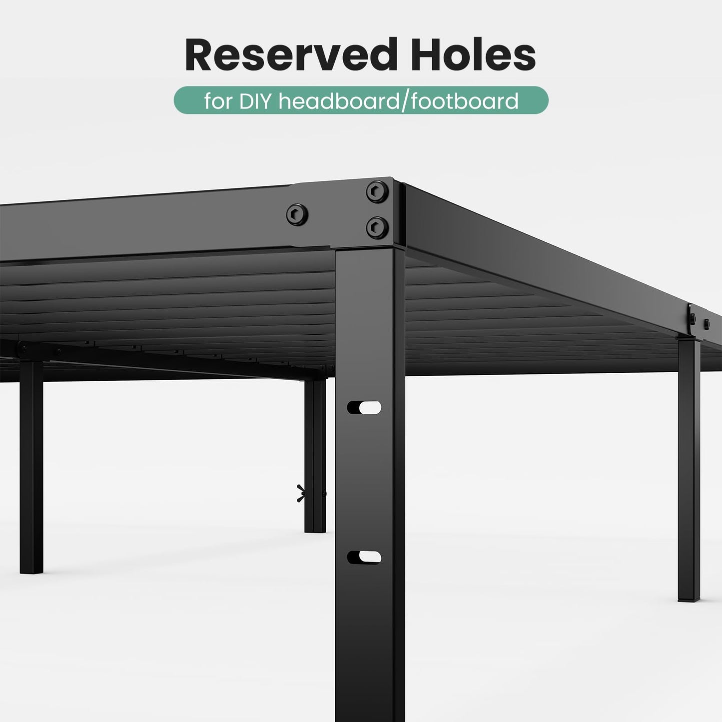 Sweetcrispy Twin XL Size 12 Inch Platform Bed Frame, Heavy Duty Metal Foundation Frame, Noise-Free Sturdy Steel Slats, Underbed Storage, No Box Spring Needed, Quick Setup