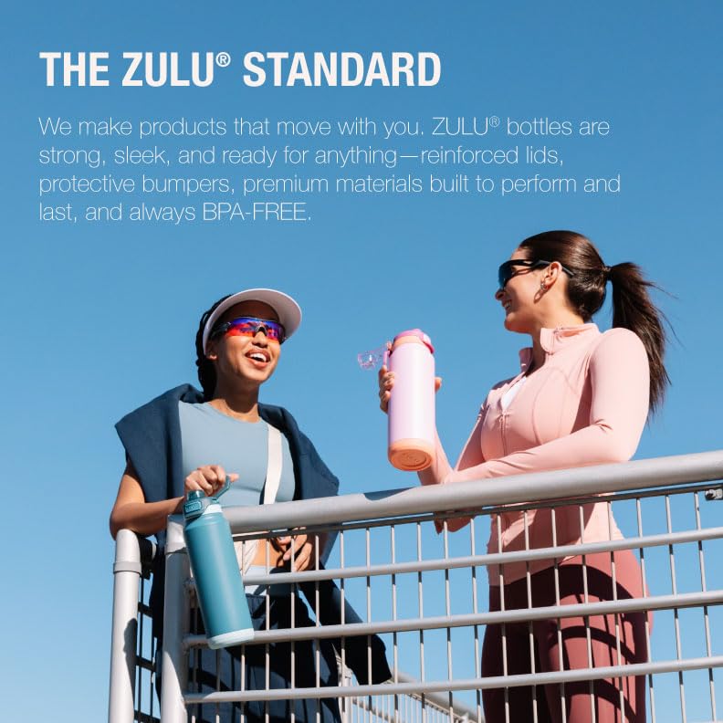 ZULU Goals 101oz Vacuum Triple Wall Insulated | Large Stainless Steel Water Bottle Thermoses with Carry Handle | Chug and Straw Spout | Travel, Gym, Hiking, Camping | 120 Hours Cold | Black