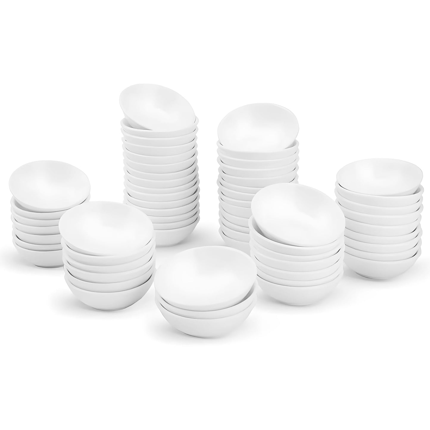 UIBFCWN 60 Pack Soy Sauce Dish 3inch Ceramic Dipping Bowls Bulk, 1.2 Oz White Dipping Sauce Bowls/Dishes, Small Dipping Sauce Cups for Sushi Ketchup Olive Oil Appetizer