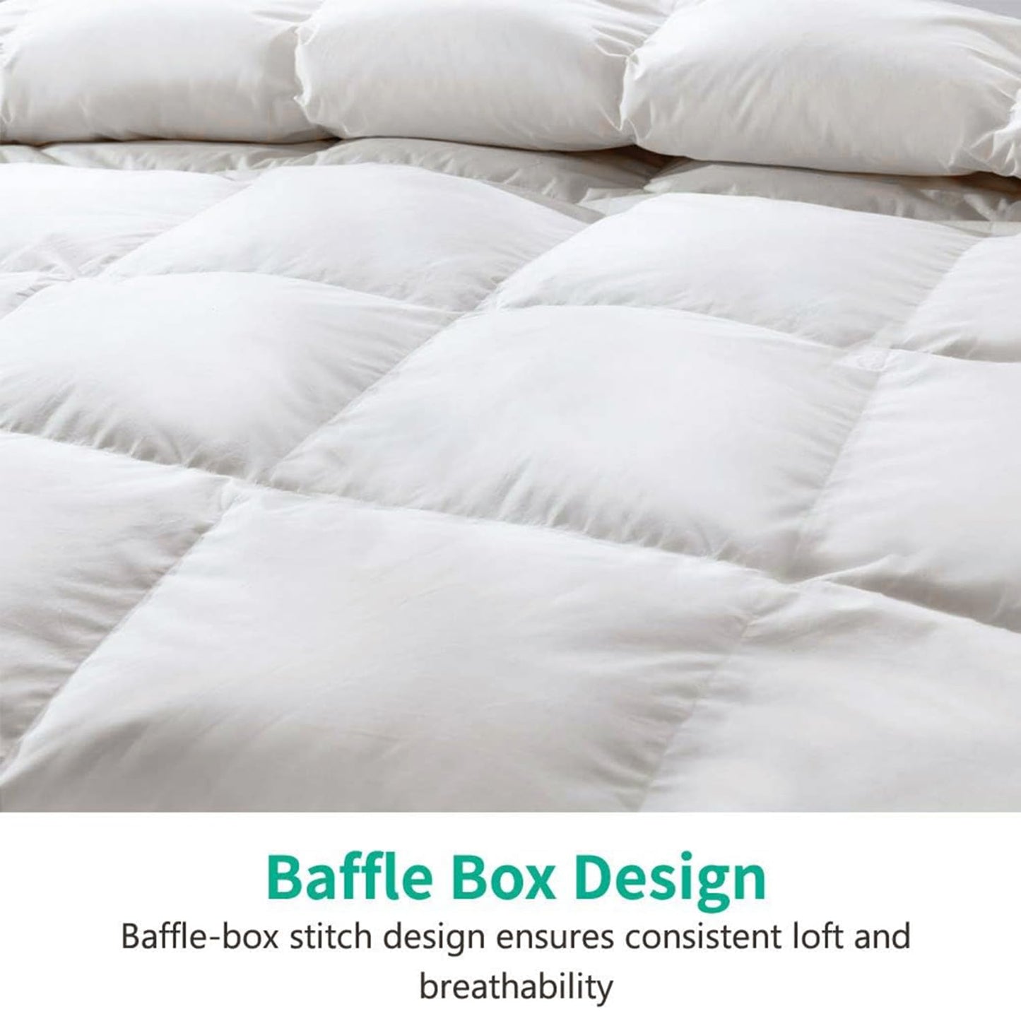 APSMILE Lightweight Down Feather Fibers Comforter Full/Queen Size, Fluffy Duvet Insert for Warm Weather/Hot Sleepers -Ultra Soft 100% Organic Cotton Cover, High FP Summer Duvet (White, 90x90)