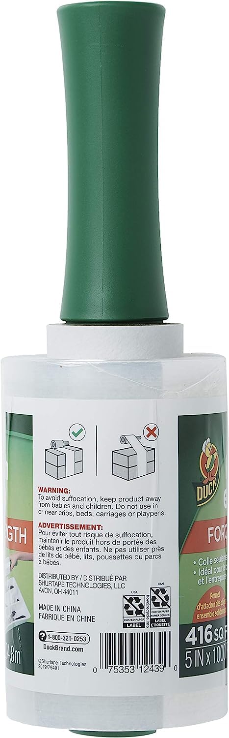 Duck Brand Stretch Wrap Roll, Clear, 5 inches by 1000 feet, 285849, Set of 6