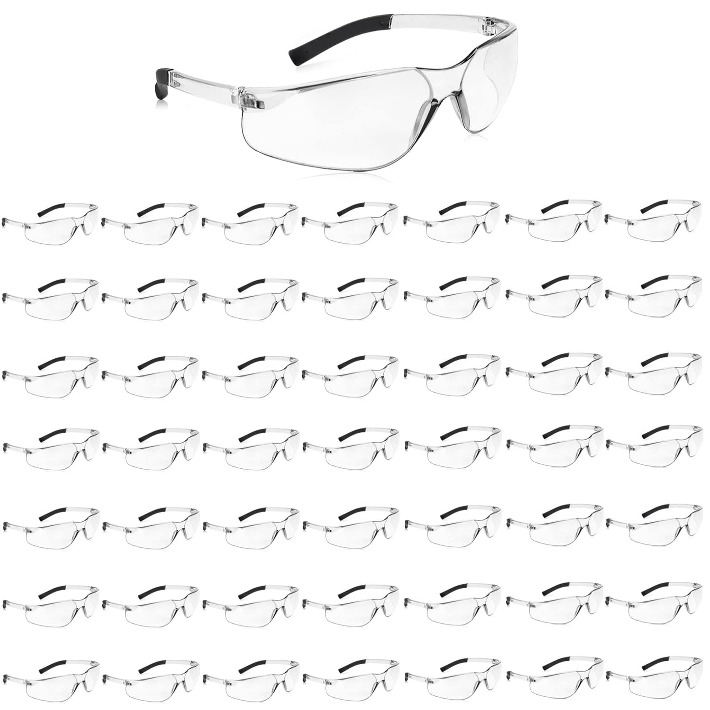 Salfboy 50 Pack Clear Safety Glasses with ANSI Z87.1 Scratch Resistant Eyewear for Women Man Lab Goggles Eye Protection