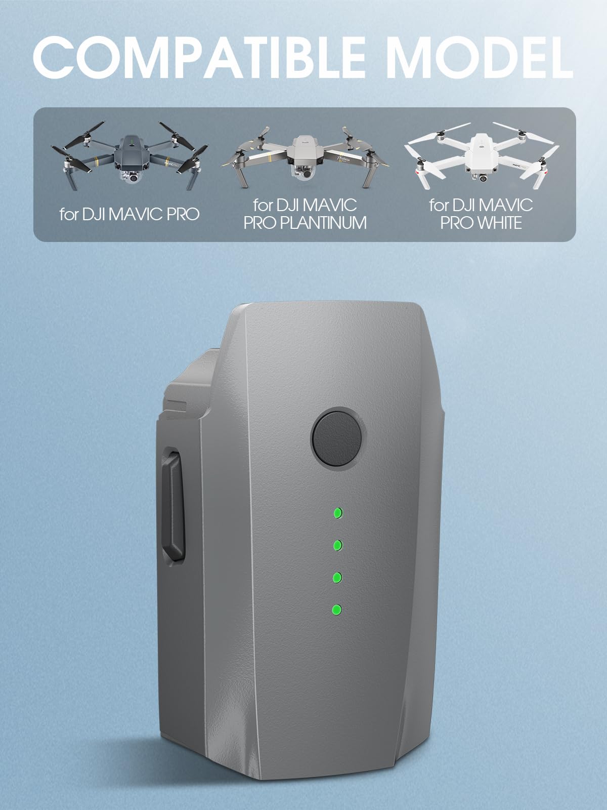 Homesuit Mavic Pro Battery for DJI, 3830mAh 11.4V Intelligent Flight Batteries Replacement Compatible with DJI Mavic Pro, Platinum, Alpine White Drone Battery