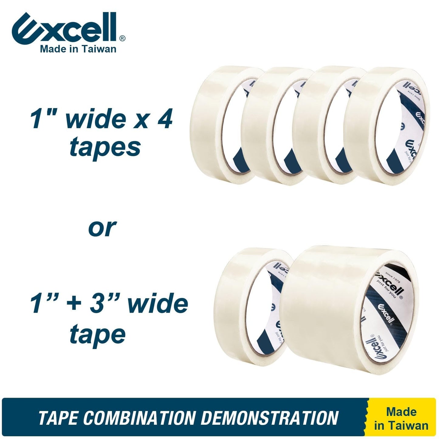Excell Heavy Duty Steel Desk Tape Dispenser (4" Wide) with Safety Blade Cover, Desk Top Dispenser for Home,Office, Shop, Retail Store and Warehouse Wrapping Purpose