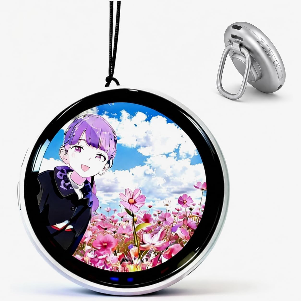 Chamii AniPin Pro Digital Pin/Badge, Electronic Button with LED Screen, Customizable Anime Style Badge with Dynamic Touch Screen, Ita Bag Accessory for Parties, Fan Events, Cosplay, Concerts and Anime Fans, Powered by Beambox(Nikko) Tech