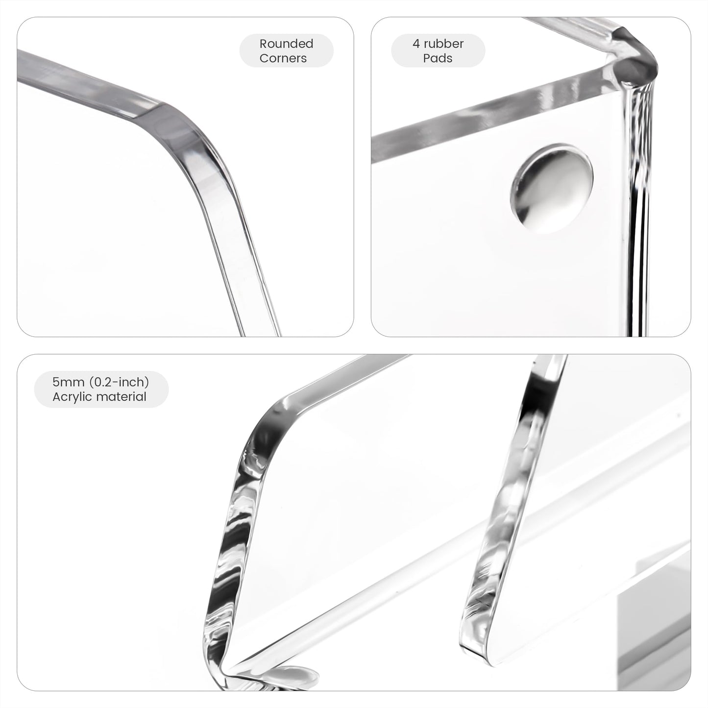 HeZone Acrylic Brochure Holder 5x6 Inch,Clear Pamphlet Holder Display Stand for Trifold 4&5&6 Inch Flyers,Pamphlets,Booklets,Menu,Leaflets for Office,Home,Store,2Pack,A5