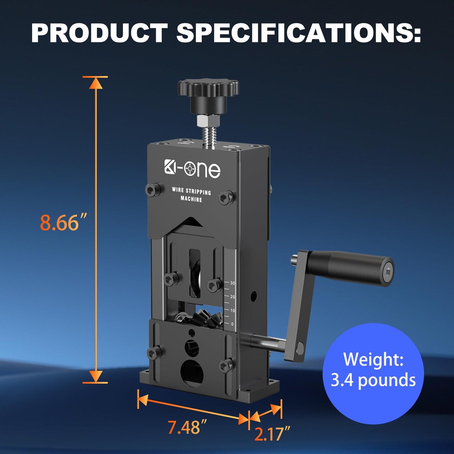 Manual Wire Stripping Machine,0.06"-1.18" Wire Stripping Machine,Scrapping Copper Wire Peeler Machine,Drill Powered Hand Crank Wire Stripper Tool