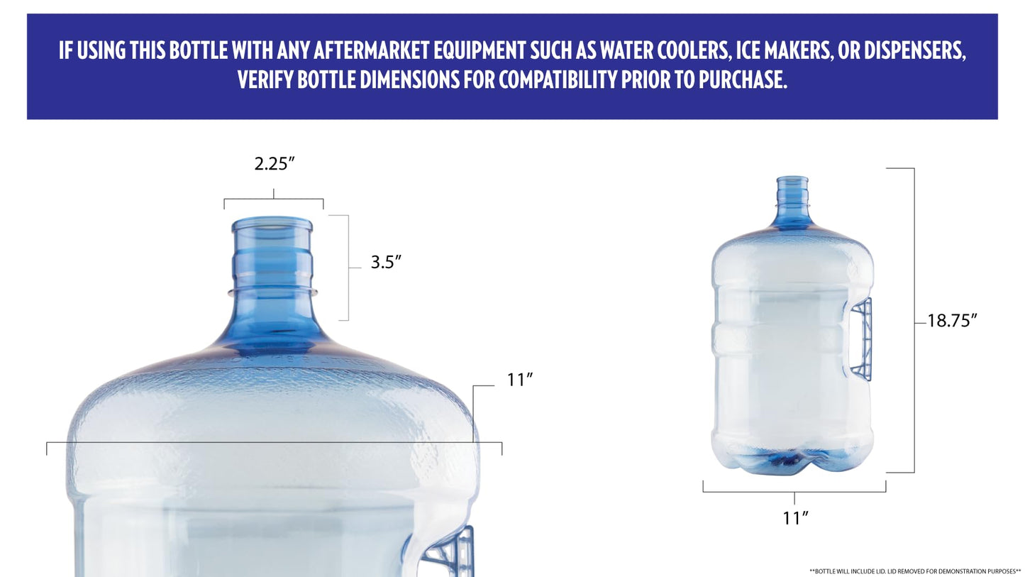 New Wave Enviro BPA Free PET Bottle, 5-Gallon Capacity, Crown Top (cap not included), Designed for Durability with Integrated Handle