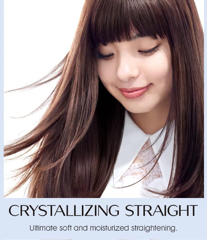 Japanese Hair Rebonding and Straightening Treatment - Permanent Crystallizing Straightener (1EX) with Neutralizing Cream (2) for Very Resistant Hair, Includes Hair Brush