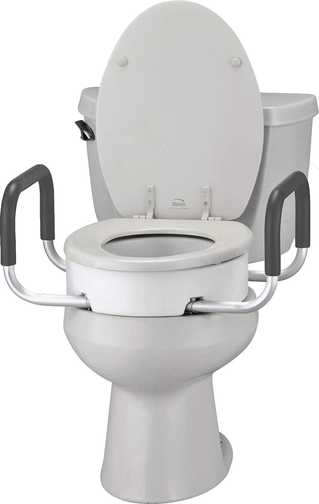 NOVA Medical Products Toilet Seat Riser with Handles, White