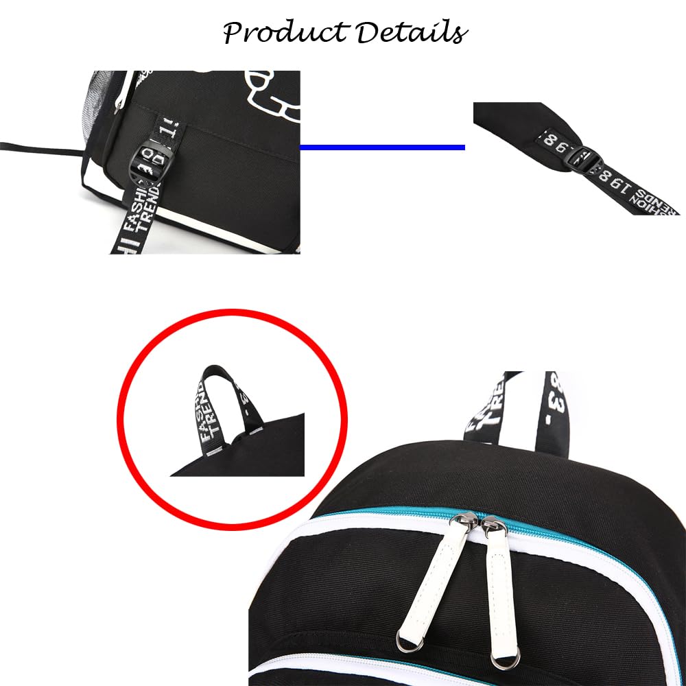 KARFRI Soccer Player 7 Multifunction Sport Backpack Travel Laptop Football Fans Bag for Men Women (Blue lines - 2)