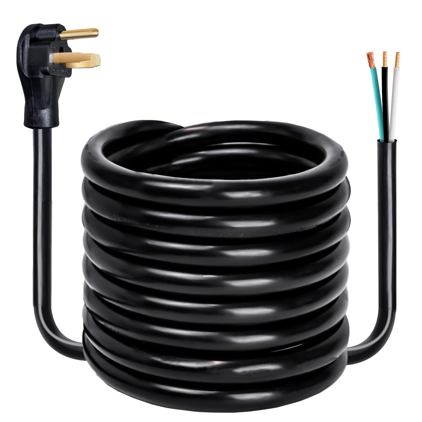 15FT 8 AWG 3 Prong Replacement Power Cord with N6-50P Plug, Heavy Duty 40AMP 250V Extension Cable with Pigtail Open Wiring End - Suitable for TEMPWARE 7500W Electric Garage Heater