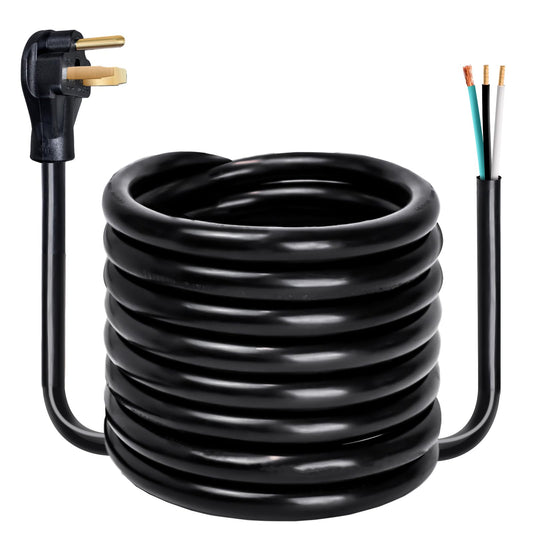 15FT 8 AWG 3 Prong Replacement Power Cord with N6-50P Plug, Heavy Duty 40AMP 250V Extension Cable with Pigtail Open Wiring End - Suitable for TEMPWARE 7500W Electric Garage Heater