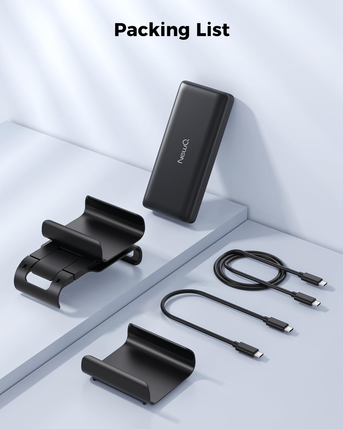NEWQ 2-in-1 Steam Deck Battery Bank & Stand for Steam Deck/Steam Deck OLED, 20000mAh 65W PD3.0 Fast Charging Power Bank, Steam Deck Accessories, with Dual USB C Cables（Not Suitable for Case） NQ-SD-02