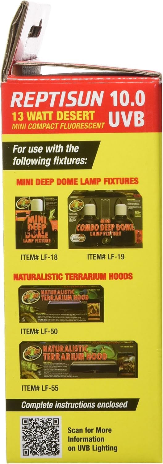 (2 Pack) Zoo Med Reptisun 10.0 Uvb Mini Compact Fluorescent