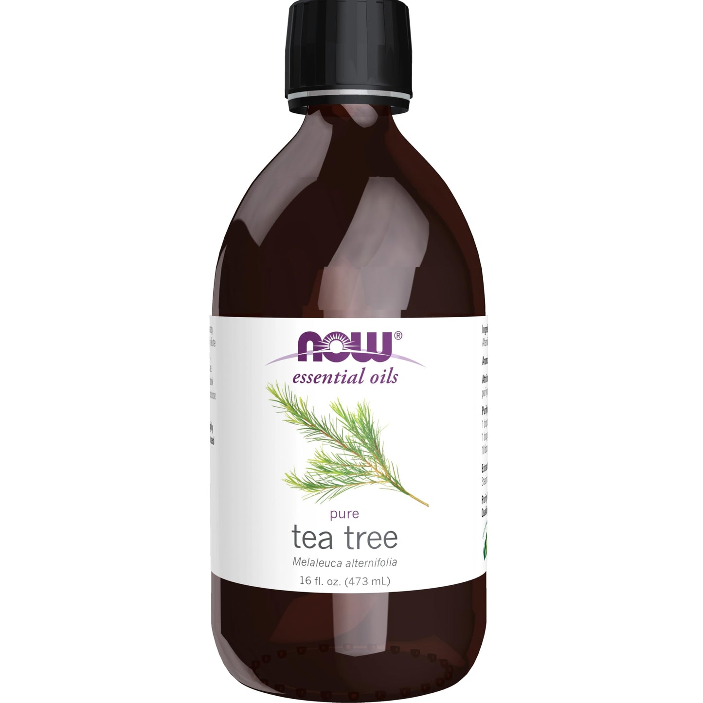 NOW Foods Essential Oils, Tea Tree Oil, Cleansing Aromatherapy Scent, Steam Distilled, 100% Pure, Vegan, Child Resistant Cap, 16-Ounce