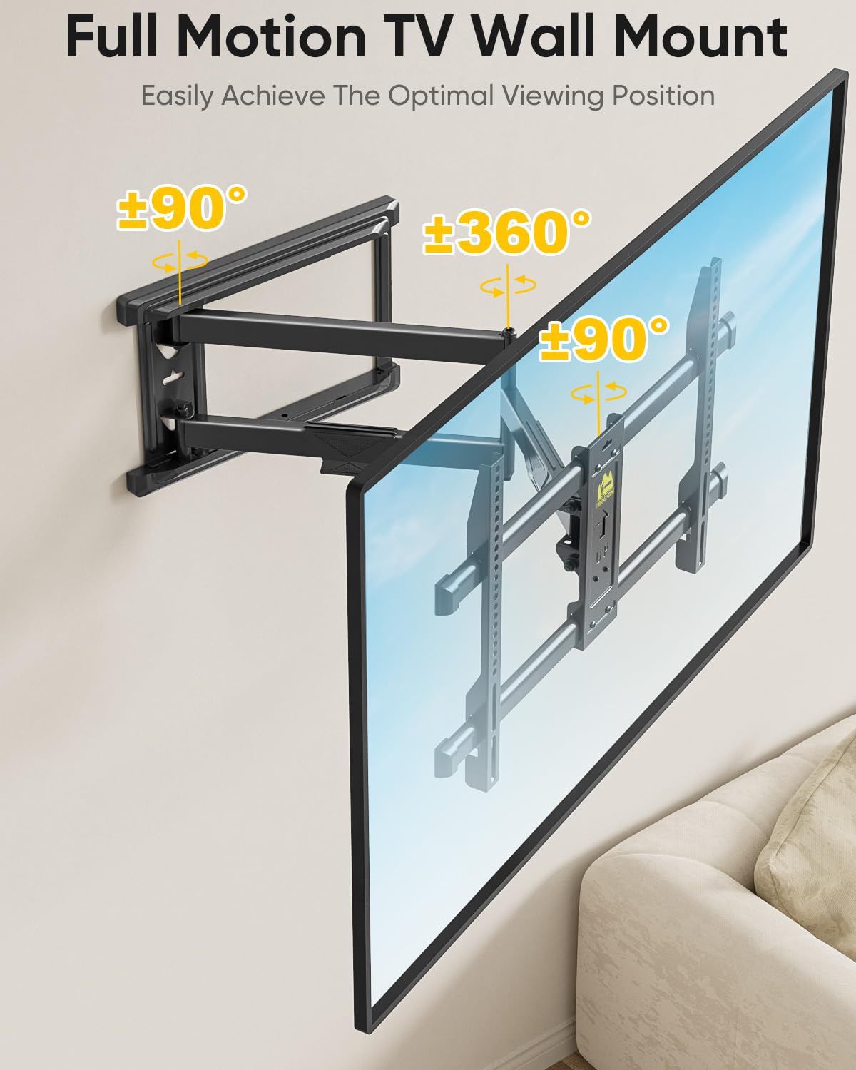 FORGING MOUNT Corner TV Mount Long Arm TVs Wall Mount for Most 37-75 Inch Flat Curved TVs, 30 Inch Long Extension TV Mount Swivel, Tilt, Full Motion Articulating Arms Max VESA 600x400mm up to 99lbs