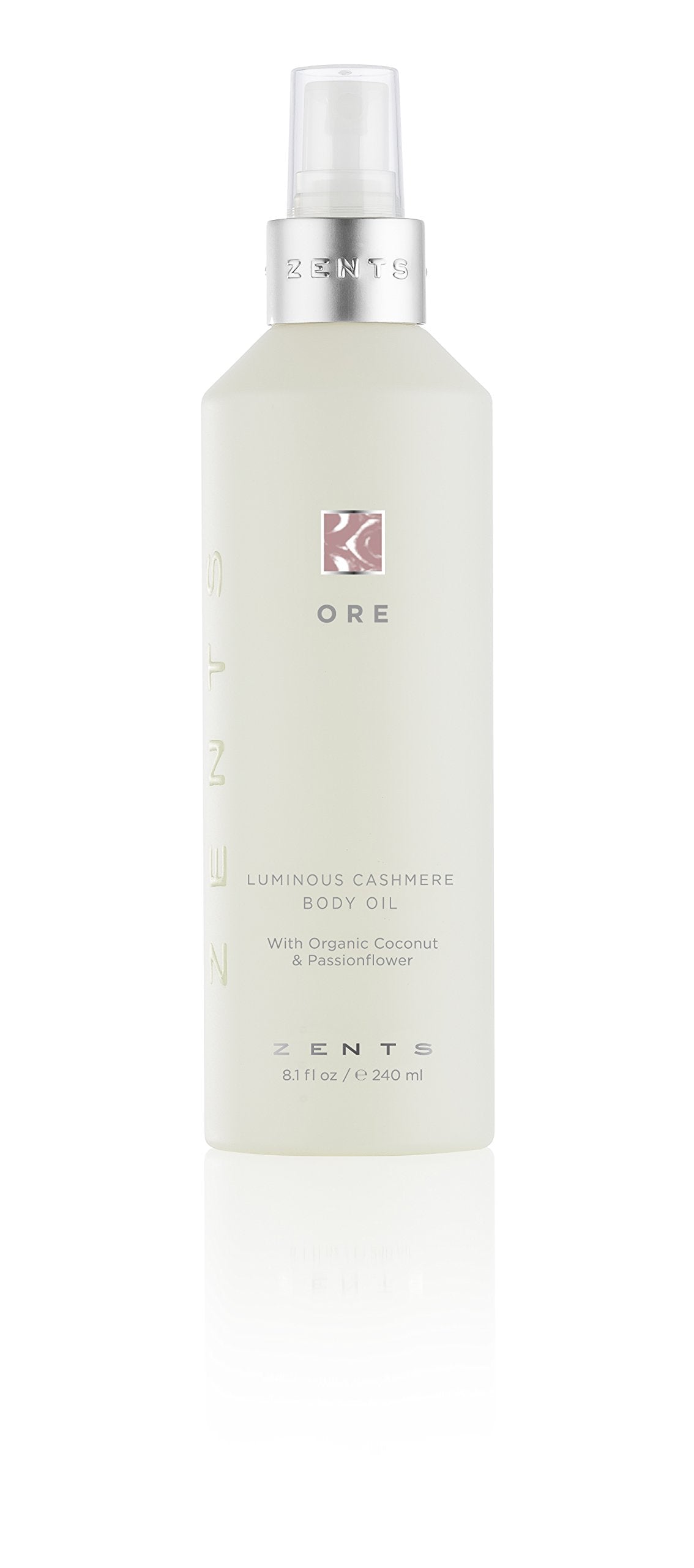 Zents Luminous Cashmere Body Oil (Ore Fragrance) | Moisturizing Body Oil with Vitamin E & Organic Coconut Oil | Softens & Smooths Skin | 8 fl oz