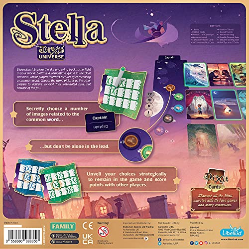 Asmodee Stella: Dixit Universe Board Game - Competitive Sky Exploration Image Association and Strategic Guessing, Fun Family Game for Kids and Adults, Ages 8+, 3-6 Players, 30 Min Playtime