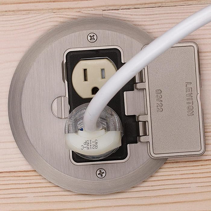Leviton 25251-TFN 15 Amp 1-Gang Floor Box Assembly, Commercial Grade, Tamper-Resistant, Self-Grounding