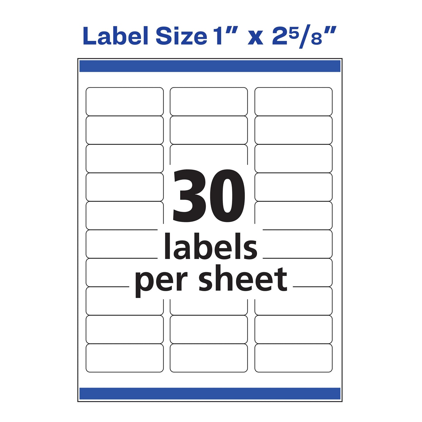 Avery Repositionable Printable Address Labels with Sure Feed, 1" x 2-5/8", White, 3,000 Blank Mailing Labels (55160)