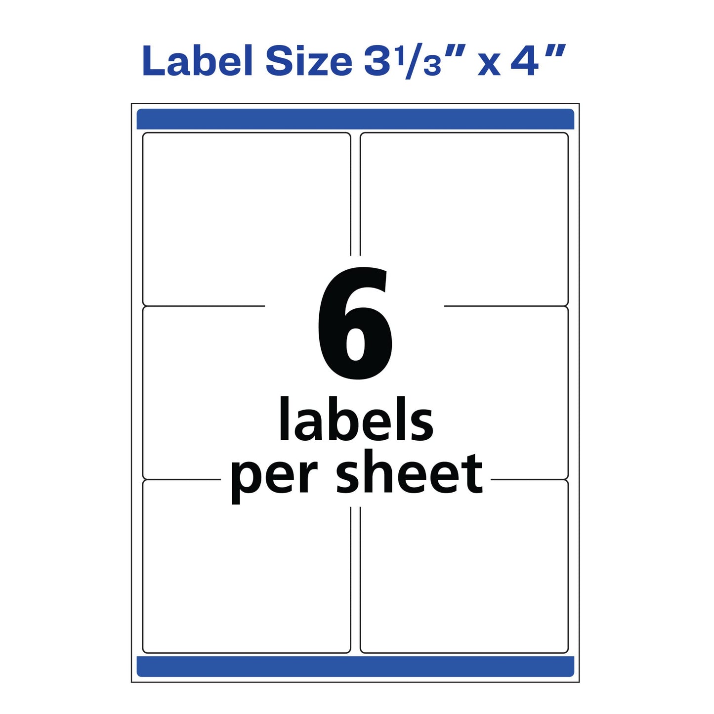 Avery Print-to-the-Edge Printable Shipping Labels, 3" x 3.75", Matte White, Sure Feed Technology, Laser & Inkjet Printer Compatible, 150 Blank Labels per Pack (5 Packs of 6874)