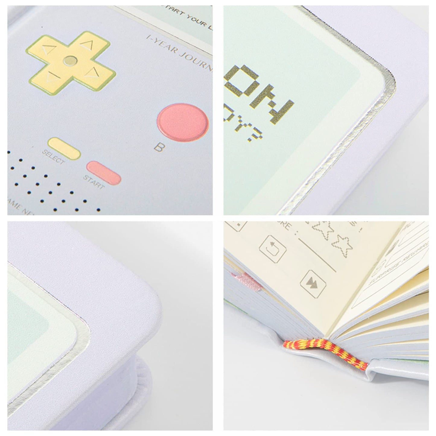 Undated Daily Planner 365 Days Notebook Game Design Pocket Organizer Appointment Book Journal Notebook A6 mini Cute Diary (Purple+Blue+Pink+Green)