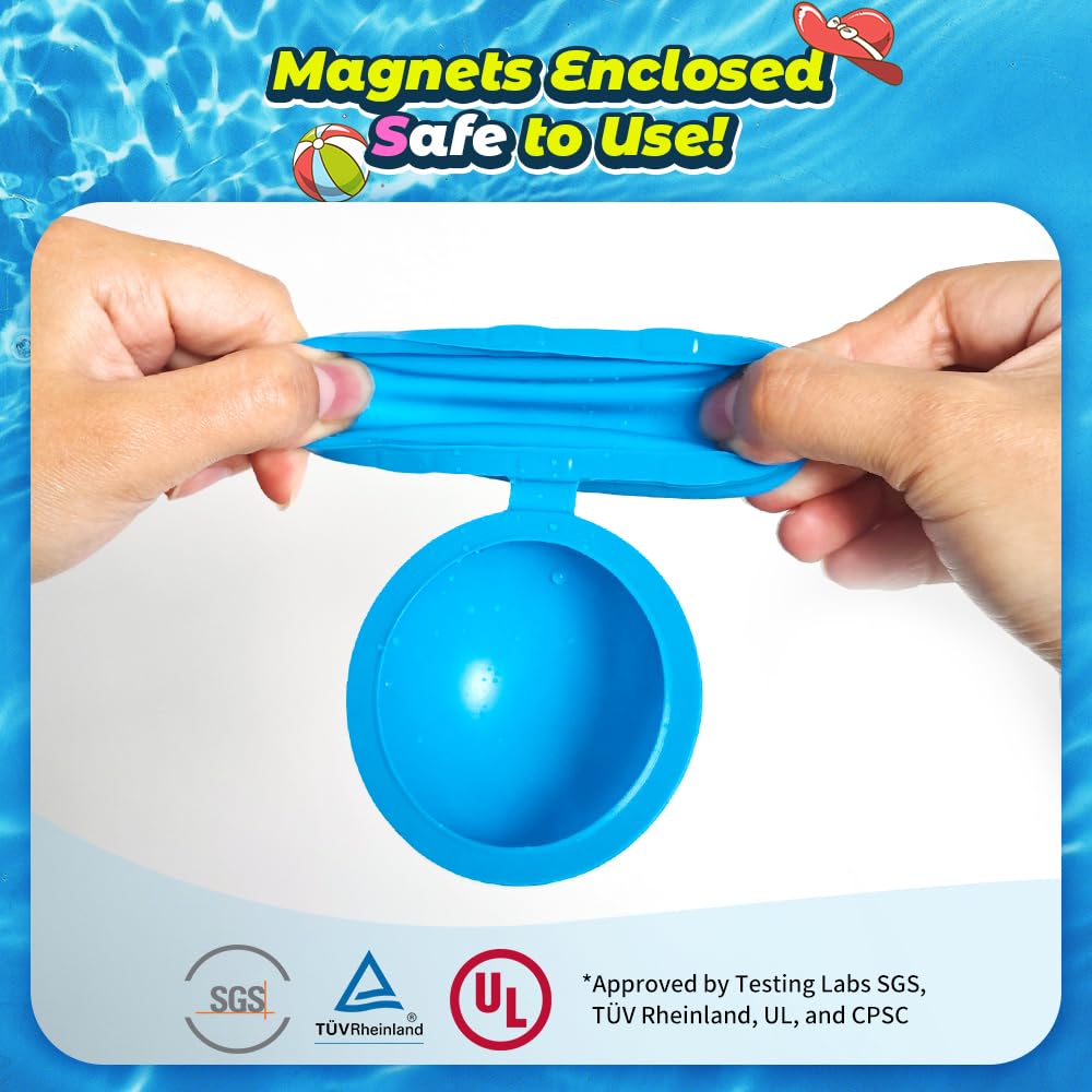 12Pcs Reusable Water Balloons, Pool Beach Water Toys for Boys and Girls, Outdoor Summer Toys for Kids Ages 3-12, Magnetic Water Ball for Outdoor Activities