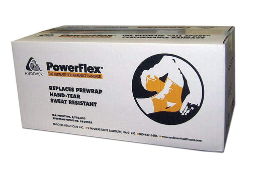Andover Healthcare PowerFlex Self Adherent Tape, Latex, Athletic Tape, White, 1.5", 32 Rolls per Case