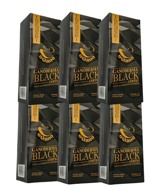 6 Boxes eGano Premium Ganoderma Black Coffee Instant Coffee With Ganoderma Lucidum Extract (3.5g x 30 Sachets / Box)