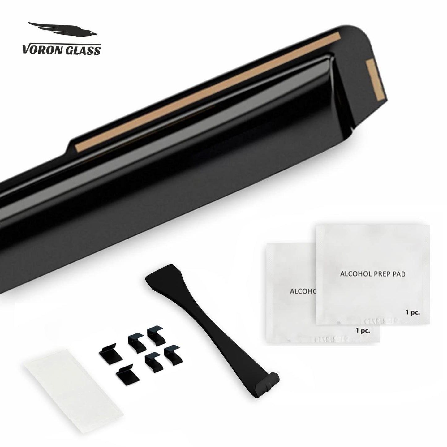 Voron Glass in-Channel Extra Durable Rain Guards for Ford F250 to F550 Super Duty 2017-2022 Crew Cab, Window Deflectors, Vent Window Visors, 4 Pieces - 200289