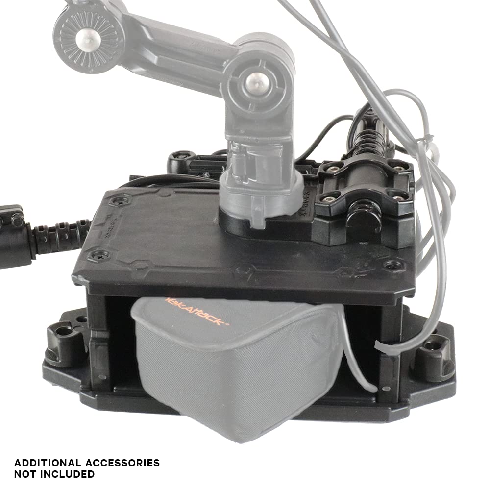 YakAttack CellBlok with Switchblade Transducer Arm | Track-Mounted Battery Box & Adjustable Fish Finder Mounting System for Kayaks | No-Drill, Easy Install | Made in USA