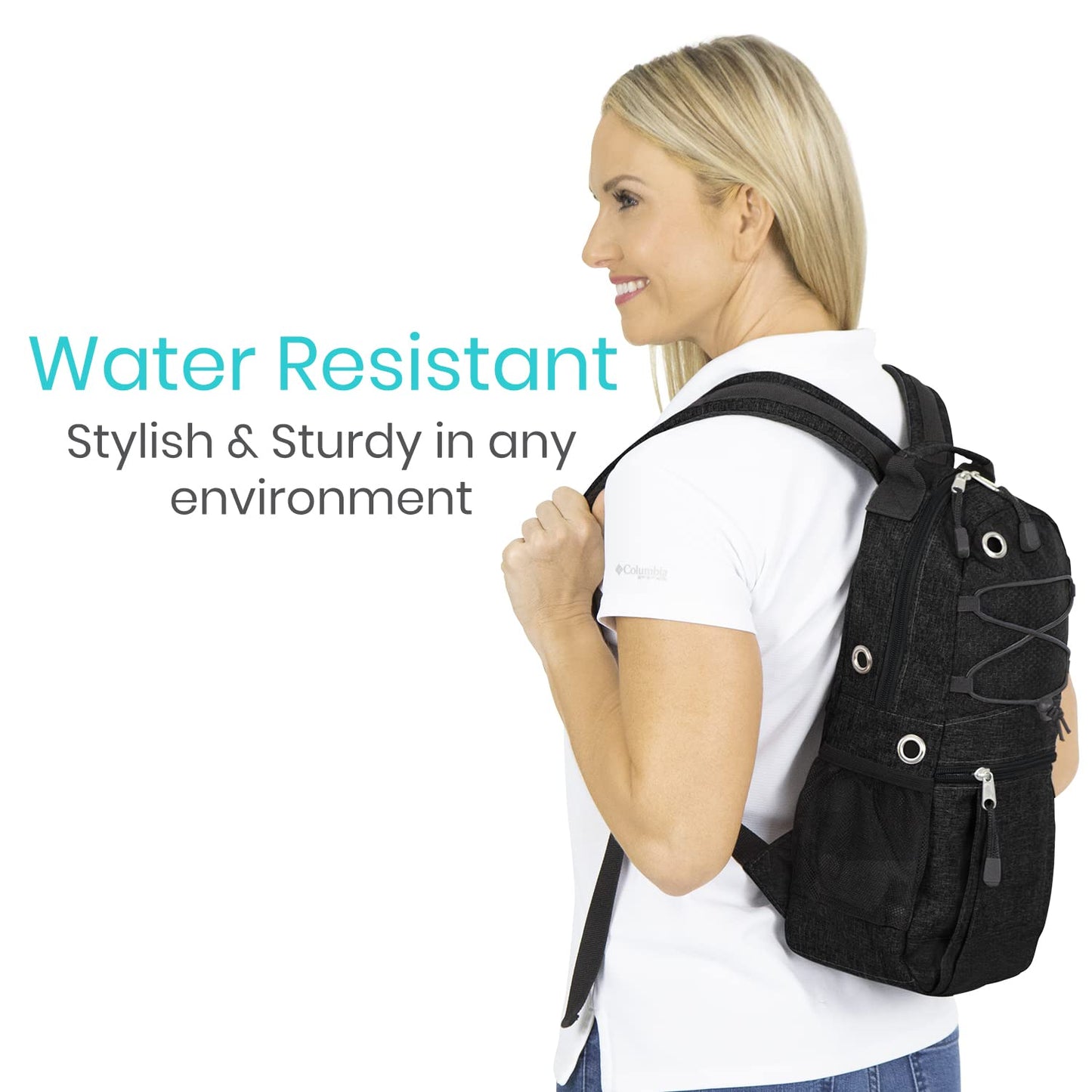 Vive Oxygen Tank Holder Bag - Portable Cylinder Backpack for Wheelchair & Walker - Adjustable Tank Carrying Accessories Bag for Shoulder, Rollator Walker, Scooter, Travel - Fits A, B, C, M2, ML6, M7
