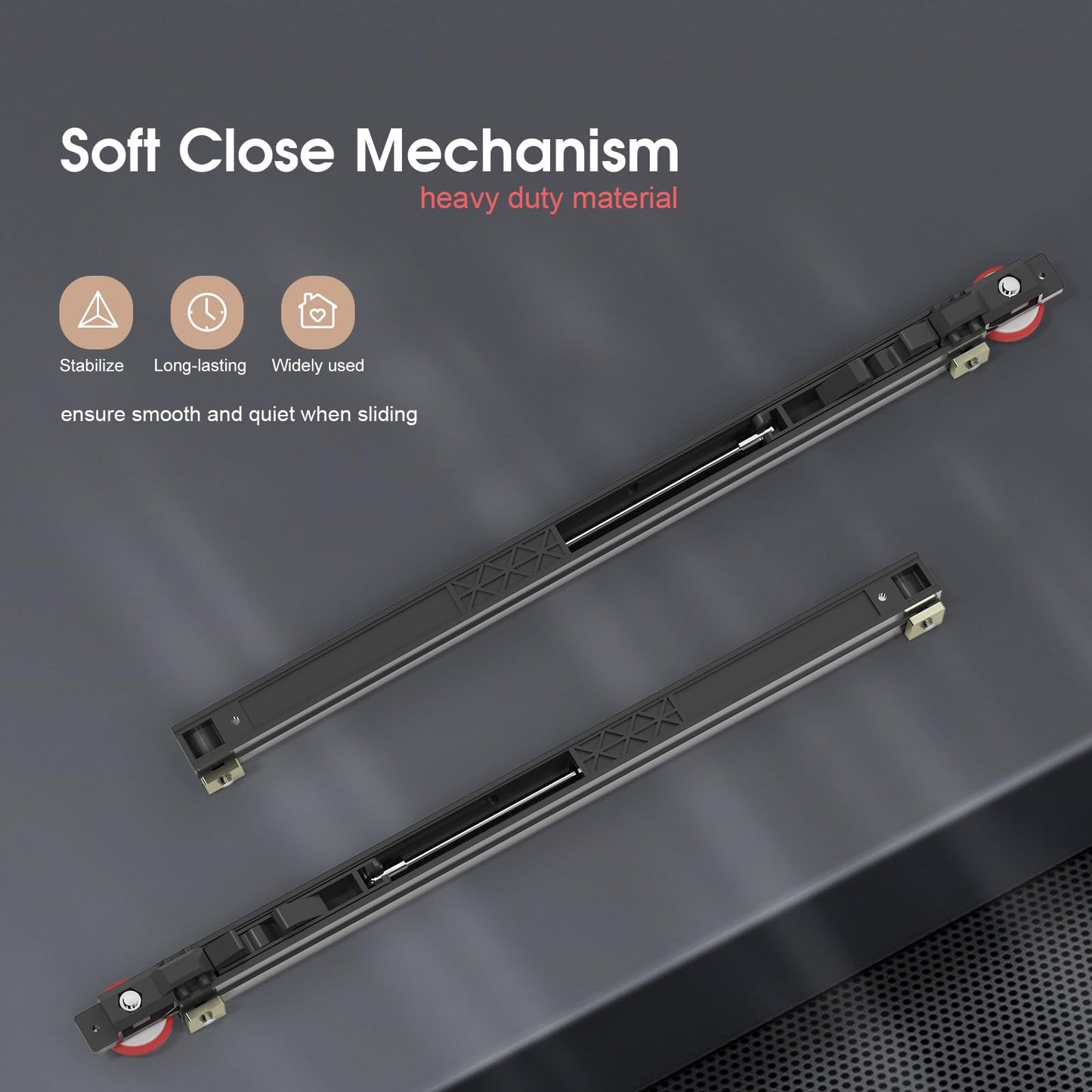 CEAKIAN 32" Concealed Sliding Barn Door Hardware Kit with Soft Close Mechanism for 24-28in Passage Opening, Hidden Aluminum Track System, Wall Mount for Interior Wooden Door (NO Door)