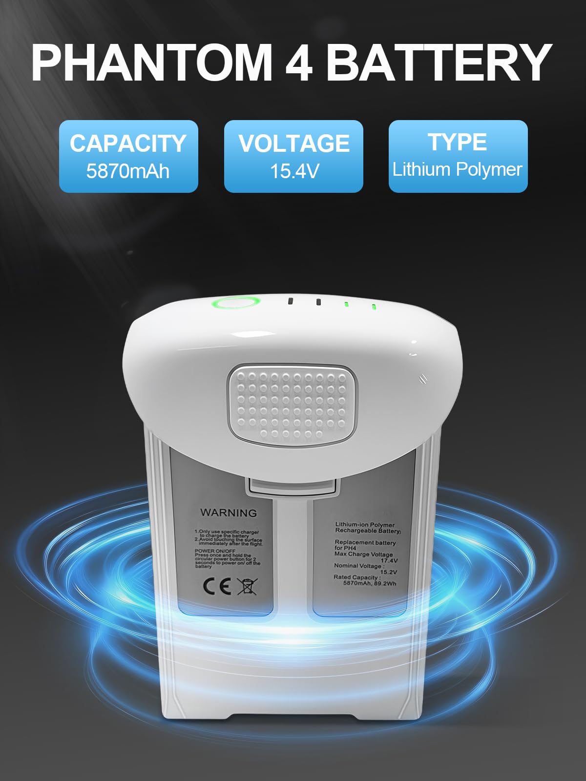 Homesuit Phantom 4 Battery, 5870mAh Intelligent Flight Replacement Battery Pack Compatible with DJI Phantom 4 Pro Series Drone