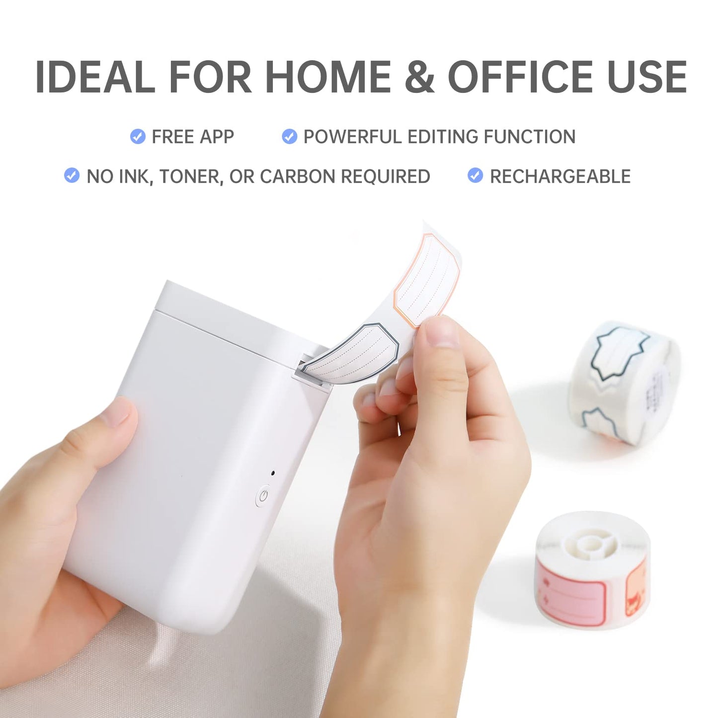 NIIMBOT Label Maker Machine D101 Label Printer Portable Wireless Connection Multiple Templates Available for Phone Easy to Use Office Home Organization USB Rechargeable
