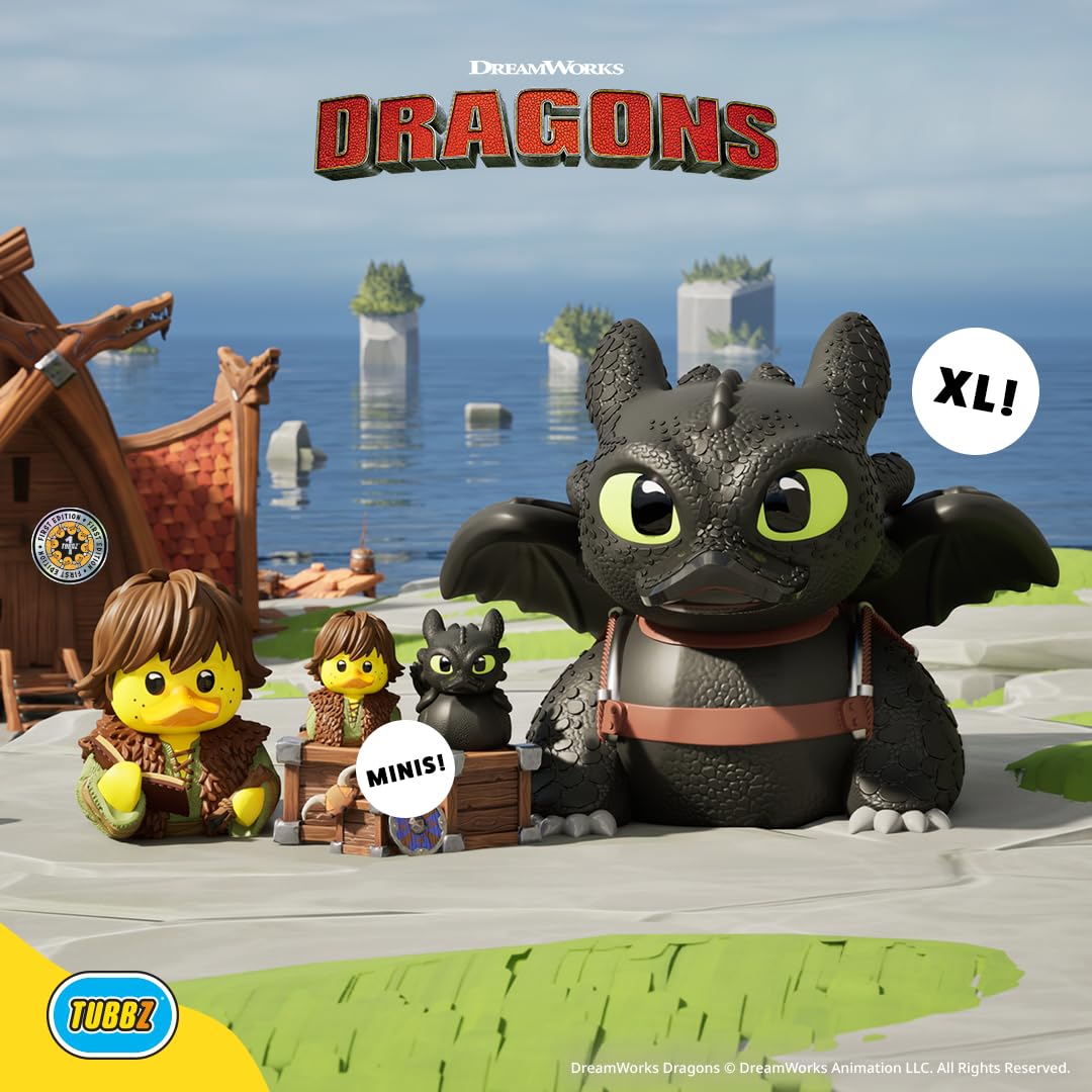 TUBBZ XL: How to Train Your Dragon - Toothless Giant Cosplaying Rubber Duck Collectible Figure
