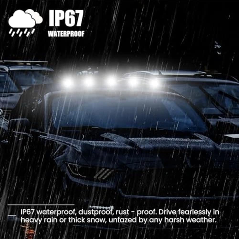 Chaviva 2026 Upgrade Solar Cab Lights for Trucks - No Drill Roof LED Marker Lights with Vibration Sensor | Solar Powered Waterproof Clearance Lights for Semi Truck, Pickup