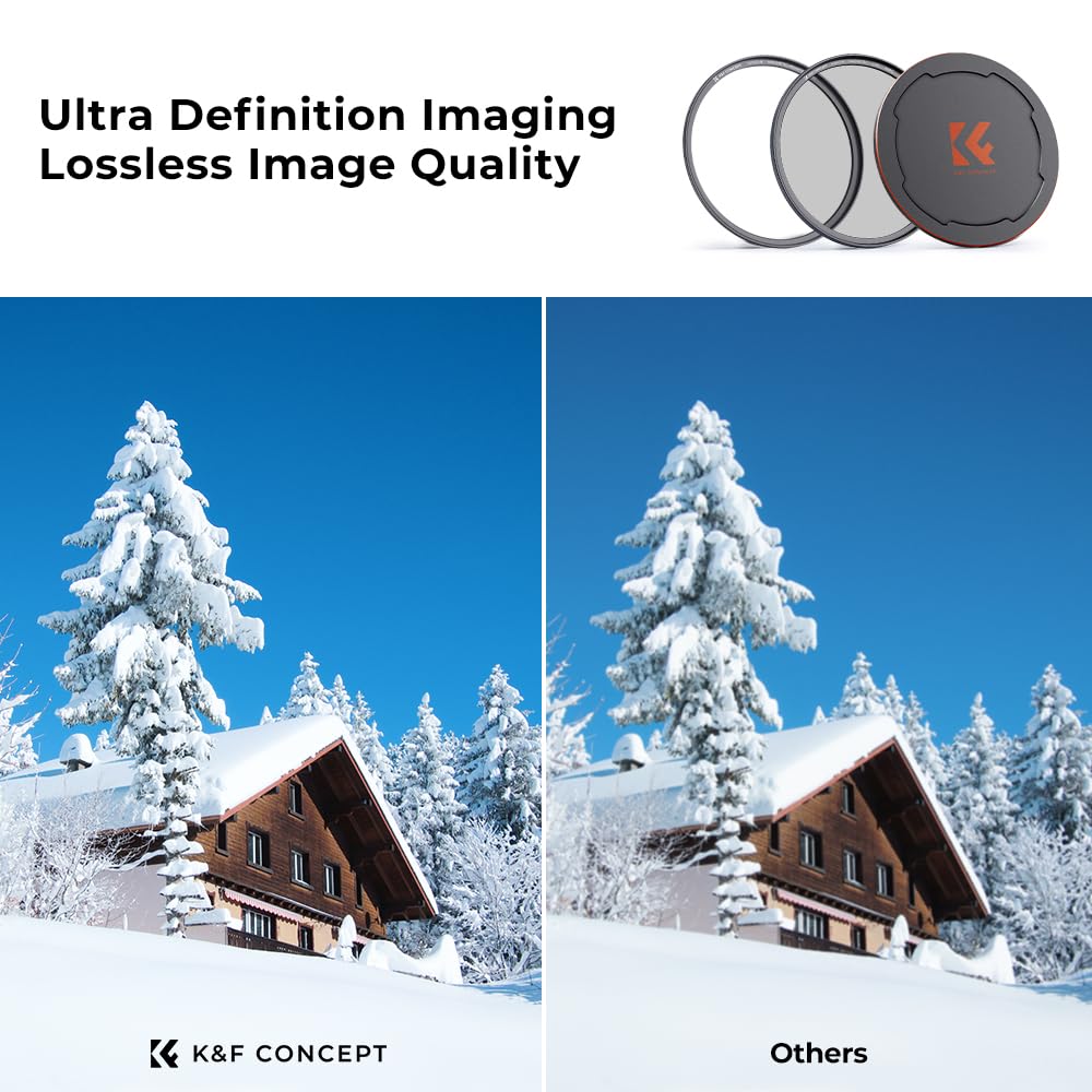 K&F Concept Magnetic 82mm Circular Polarizers Filter (Magnetic Polarizing Filter + Magnetic Basic Ring + Lens Cap) with 28 Multi-Layer Coatings CPL Filter for Camera Lens (Nano-X Series)
