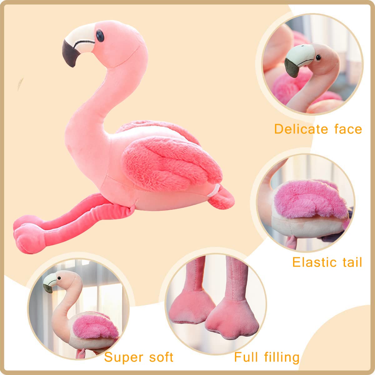 AIXINI 27.5Inch Soft Flamingo Stuffed Animal Toys, Pink Flamingo Plush Toys for Kids, Best Birthday Gifts & Decor