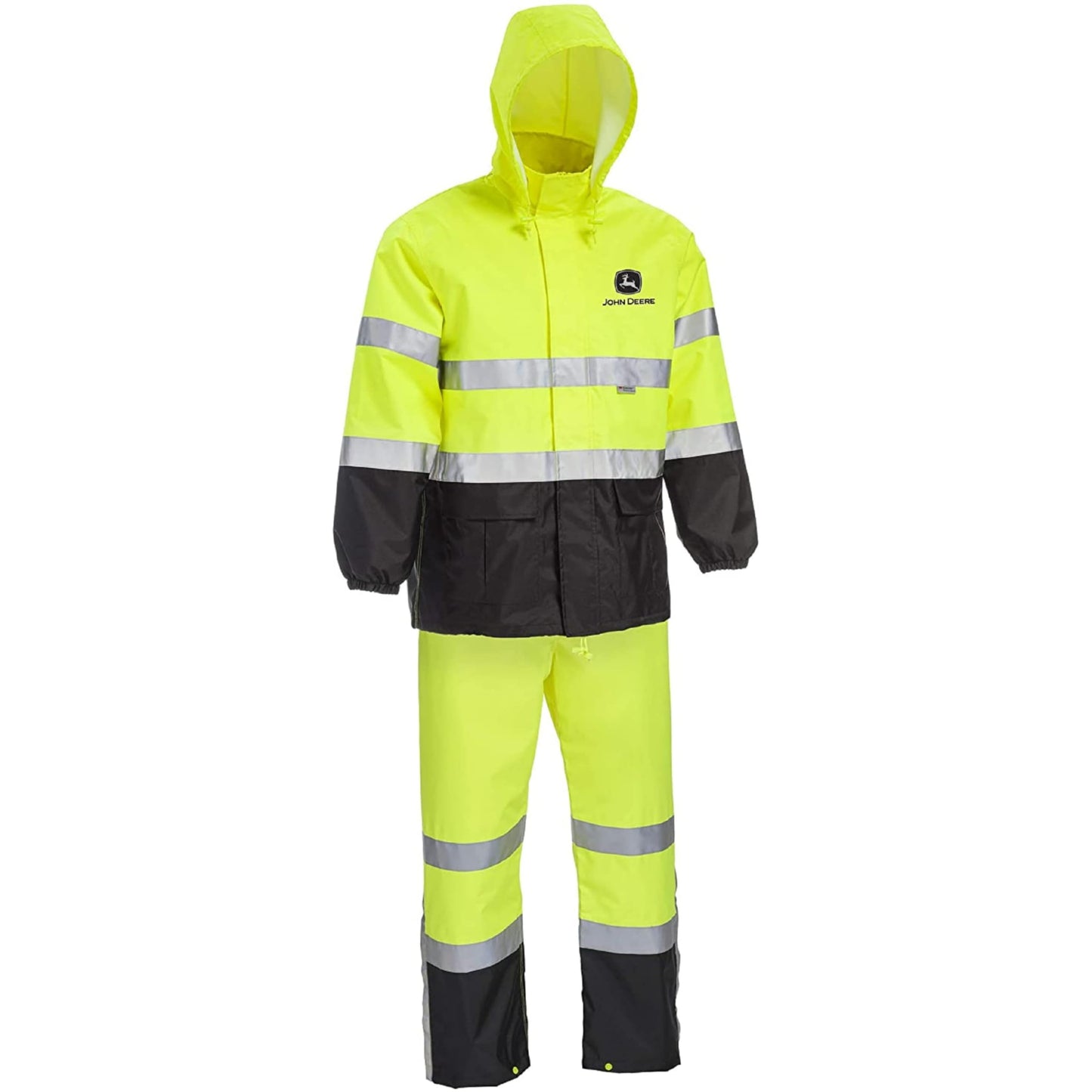 John Deere Unisex's High Visibility Rain Suit, Yellow, L